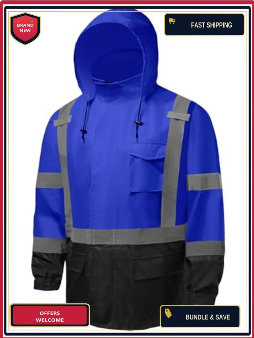 Class 3 Hi Vis Rain Suit Waterproof Safety Work Rain Jacket